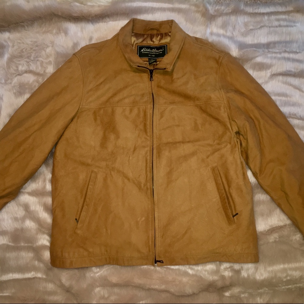 NEW With Tags!! Eddie Bauer Mens Leather Journeyman Bomber Jacket